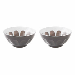 Rialto Glass Bowl Set/2, Warm Gray