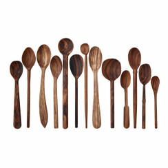 Baker's Dozen Wood Spoons - Black Siris, Large