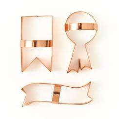Ribbon Copper Cookie Cutters, Set of 3
