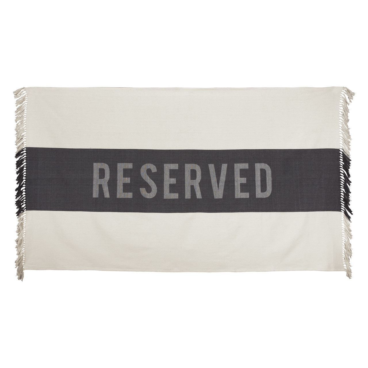 Picnic Blanket • 45x75” • Black Sir/Madam “Reserved” 100% Cotton Beach Towel 