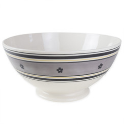 HAND-PAINTED SERVING BOWL, GRAY