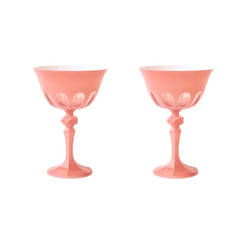 Rialto Glass Coupe Set/2, Salmon