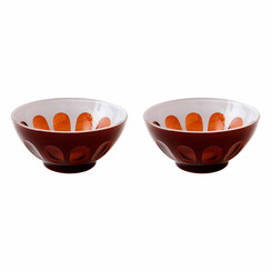 Rialto Glass Bowl Set/2, Oxblood