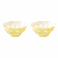 Rialto Glass Bowl Set/2, Crème