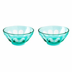 Rialto Glass Bowl Set/2, Menthe