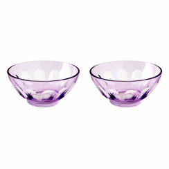 Rialto Glass Bowl Set/2, Amethyst