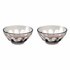 Rialto Glass Bowl Set/2, Smoke