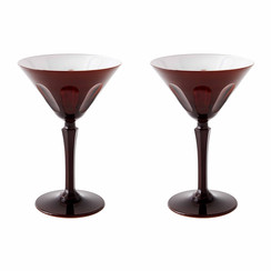 Rialto Glass Martini Set/2, Oxblood