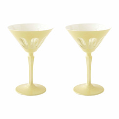 Rialto Glass Martini Set/2, Crème