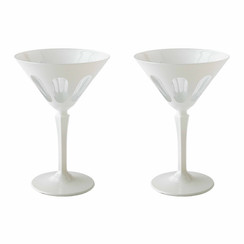 Rialto Glass Martini Set/2, Chalk