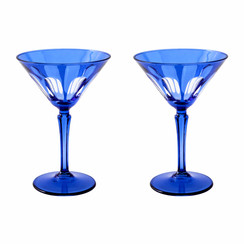 Rialto Glass Martini Set/2, Moon Glow
