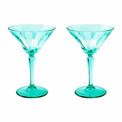 Rialto Glass Martini Set/2, Menthe