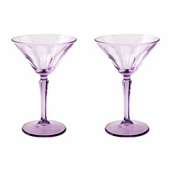 Rialto Glass Martini Set/2, Amethyst