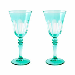 Rialto Glass Wine Set/2, Menthe