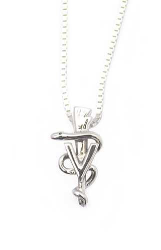 Rusty Brown Caduceus Vet Necklace