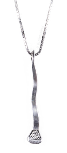 Wavy horseshoe nail sterling silver necklace