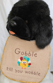 Tan Terry Gobble Till You Wobble Drool Bib