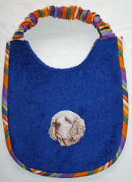 royal blue terry dog drool bib