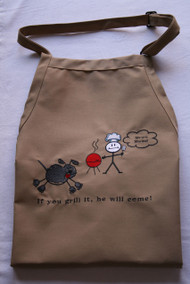 Embroidered barbecue apron