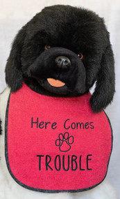 Here Comes Trouble Dog Drool Bib