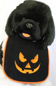 Black Terry Pumpkin Face Dog Drool Bib