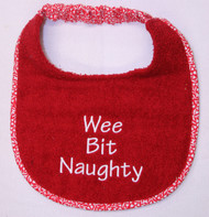 Puppy sized Wee Bit Naughty Dog Drool Bib