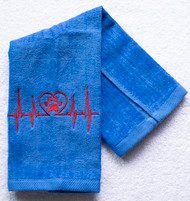 Heart beat On Royal Blue Drool Towel