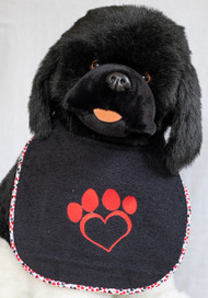 Heart Paw Outline Drool Bib Special Order