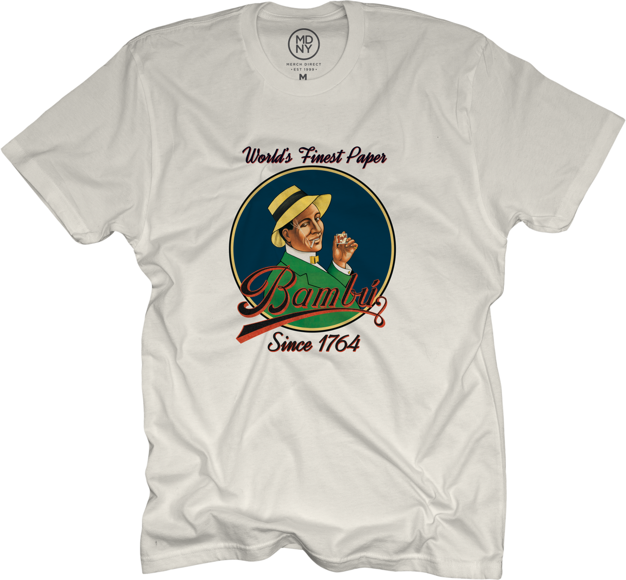 White Bambu T Shirt With Bambu Man Logo Design Large
