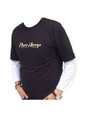 Pure Hemp T-shirt with Logo Design - Black Color