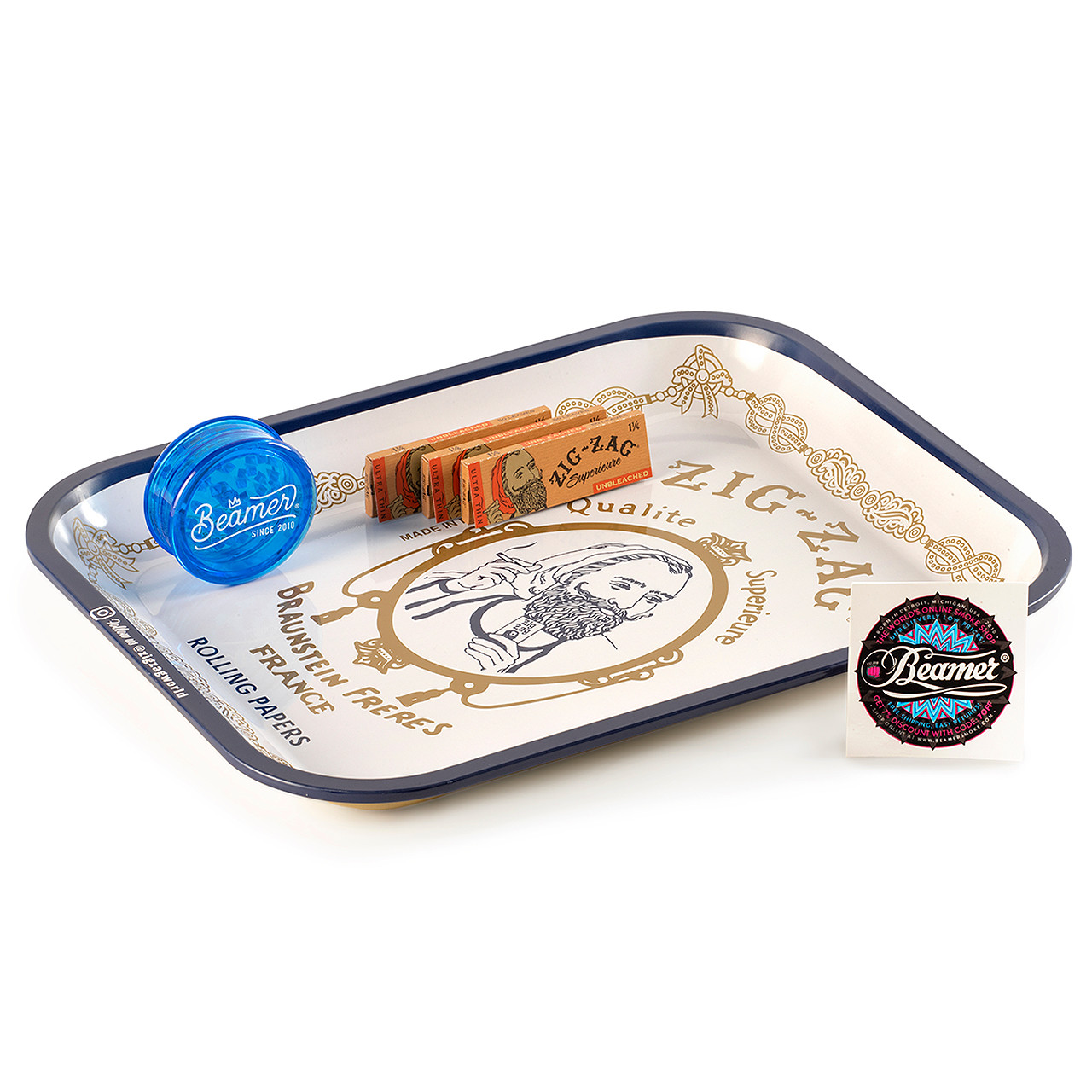 5 Item Bundle Zig Zag 14 X 11 White Rolling Tray 3 Zig Zag 1