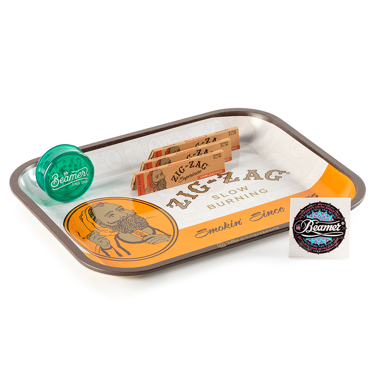 5 Item Bundle Zig Zag 14 X 11 Orange Rolling Tray 3 Packs Of