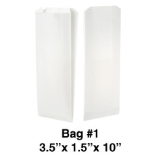 #1 Size Flat Bottom White Color Paper Bag - 500-Ct Bulk Box