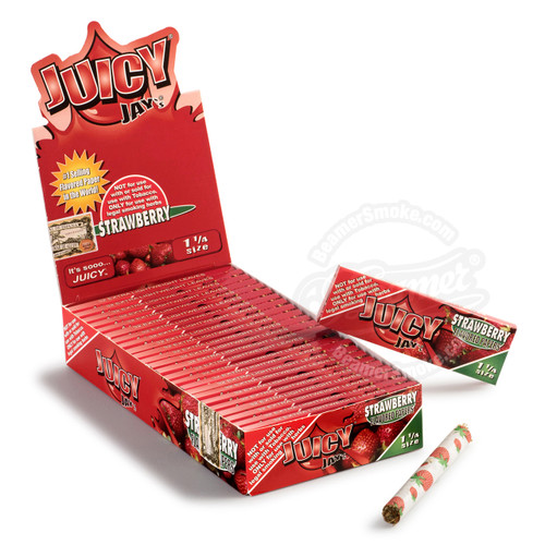 1 1/4 Size Strawberry Flavor Juicy Jay's Rolling Papers