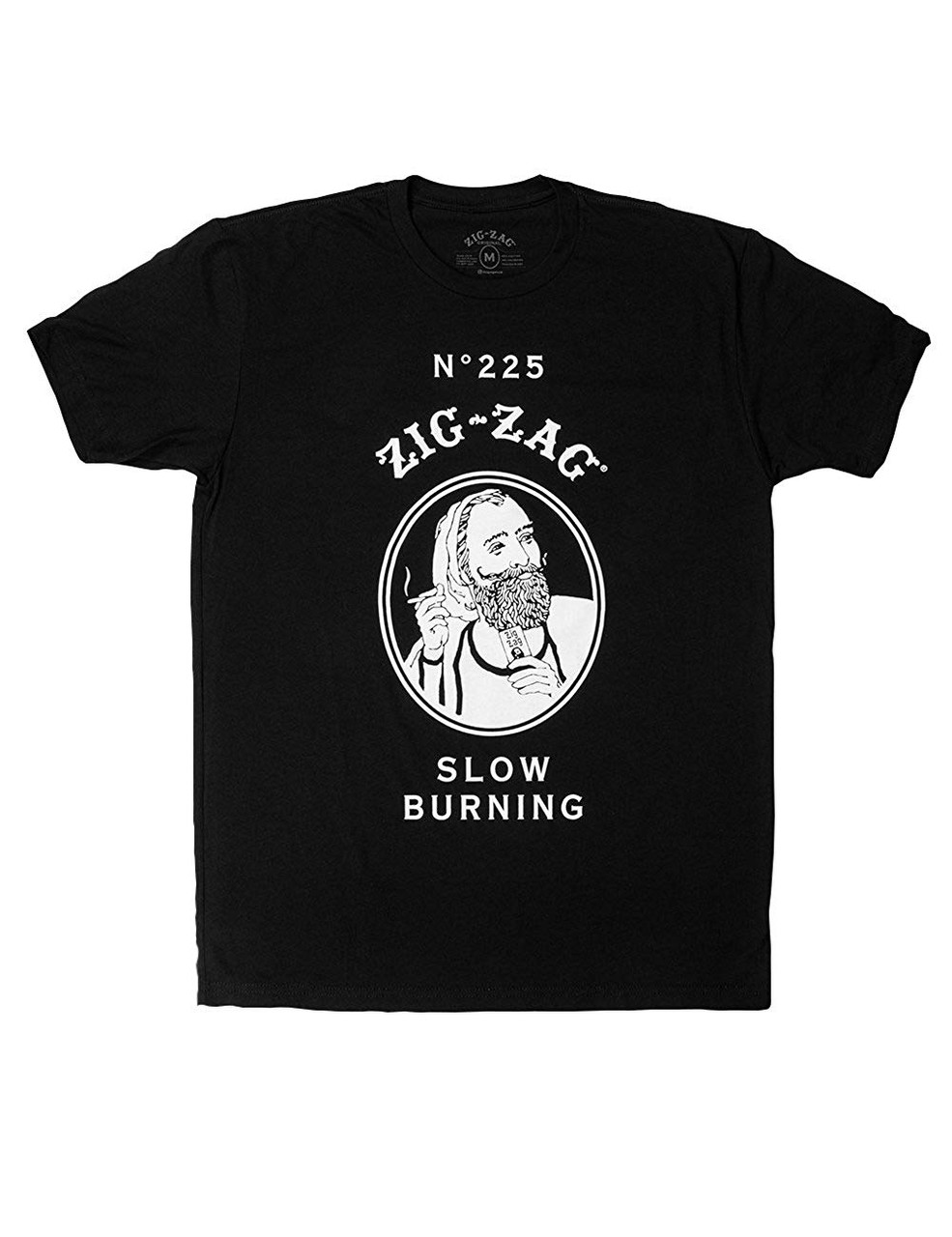 Zig Zag Black Color T-Shirt - White Logo Design - Beamer Smoke