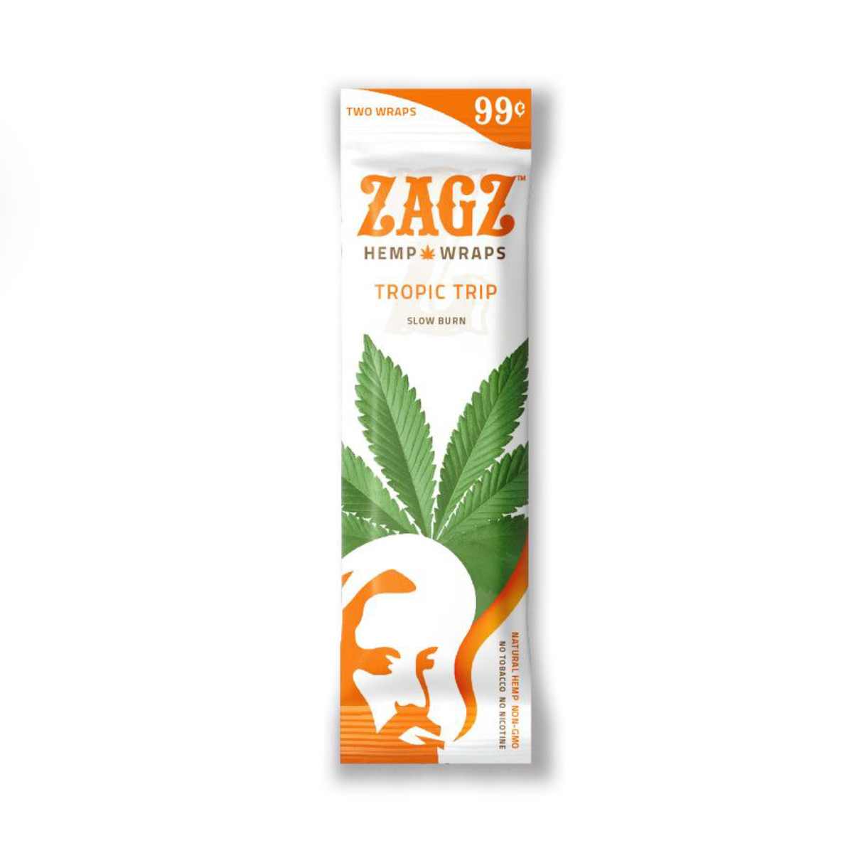 Zig Zag Zagz Natural Hemp Wraps, Tropic Trip Flavor 2Count Packs