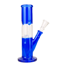 8” Glass Bong - Straight Tube w/ Dome Perc - 14mm Female Joint - Blue