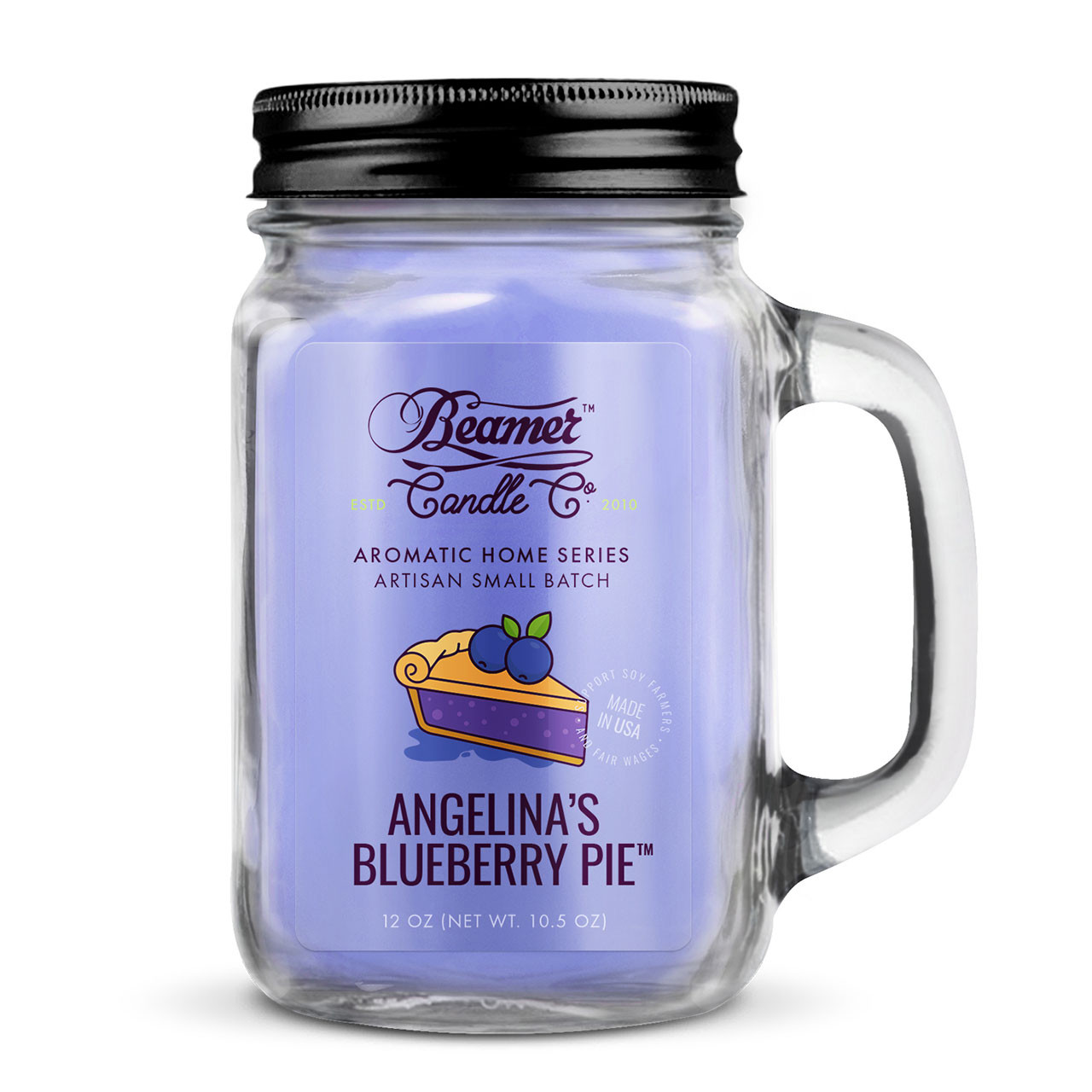 Beamer Aromatic Home Series Candle - Angelina's Blueberry Pie Scent Smoke
