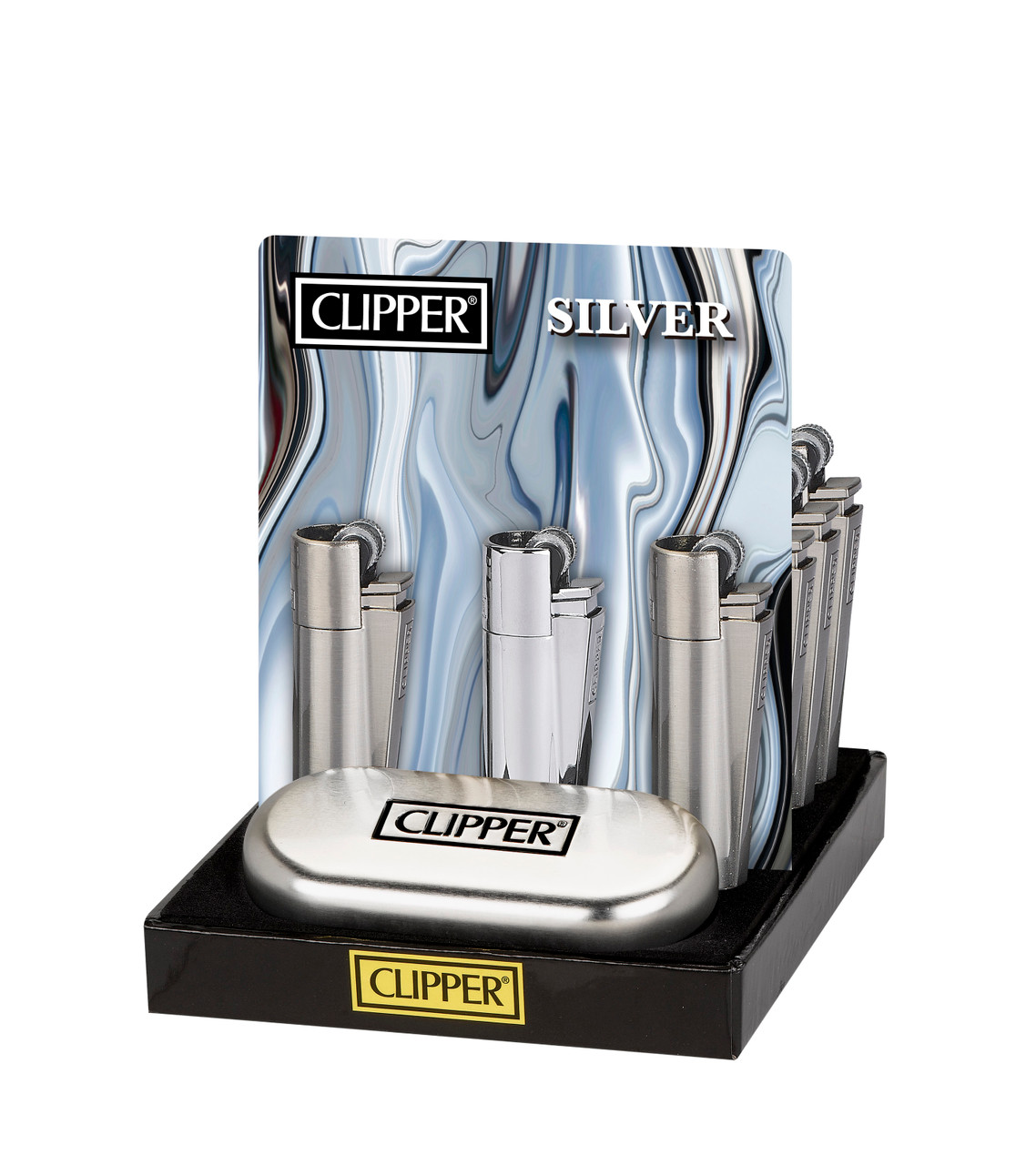 Clipper Micro Size Metal Covers Classic Lighters - Mixed Colors - 30ct  Display - Beamer Smoke