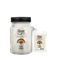 Lux Linen 4oz Mini Aromatic Home Series Candle & Wax Drop Bundle