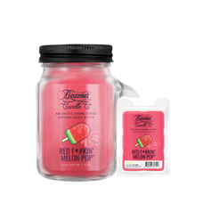 Red F*#kin’ Melon Pop 4oz Mini Aromatic Home Series Candle & Wax Drop Bundle