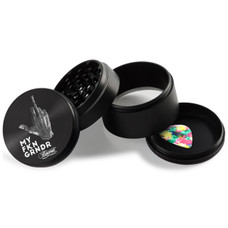 Beamer - Aircraft Grade Aluminum Grinder W/ Guitar Pick - 4-Piece - 63mm - Extended Collection Chamber - Middle Finger Design