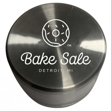 Bake Sale - Aircraft Grade Stainless Steel Grinder W/ Guitar Pick - "SSV5" 4-Piece - 63mm - Bake Sale Logo Design