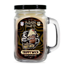 Beamer Candle Co. Trippy Wick -(Wood Wick) - Collection Large Candle- F*#k3ed Up Root Beer 