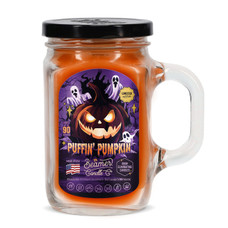 Puffin' Pumpkin - SEASONAL SCENT - Large Mason Jar (12oz) Candle by Beamer Candle Co.