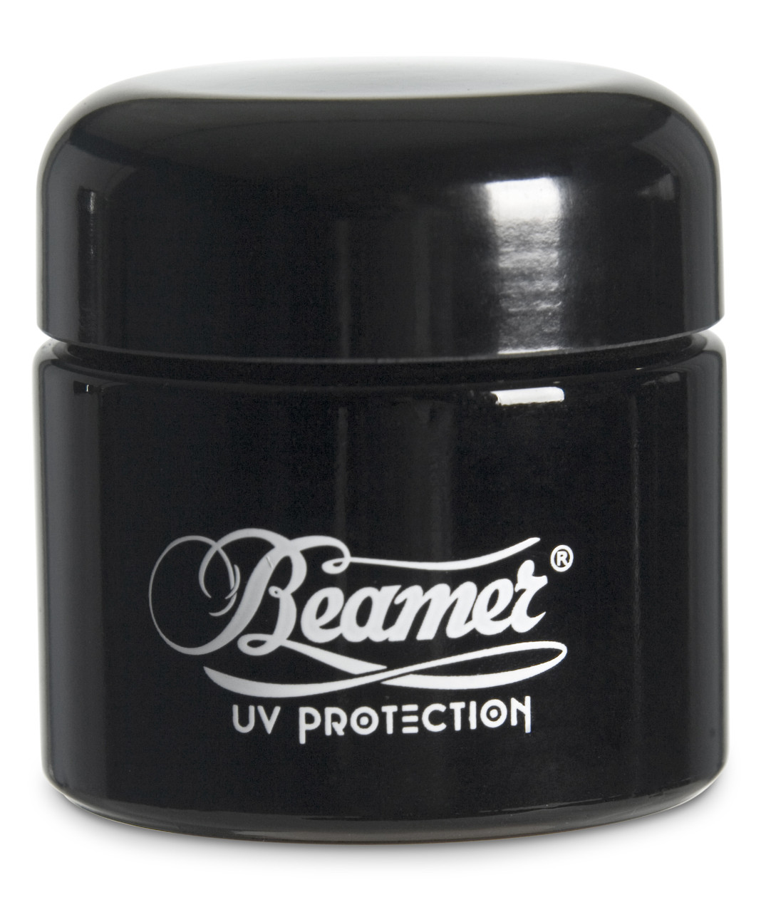 Beamer 60ml Glass UV Protection Storage Jar, Black Beamer Smoke