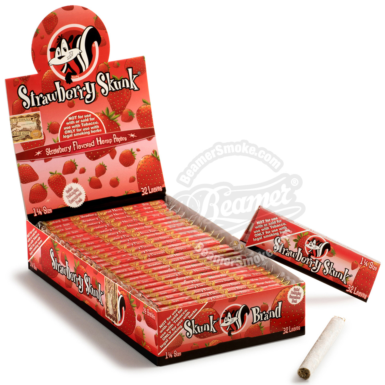 Strawberry Flavor Skunk Rolling Papers - 1 1/4 Size
