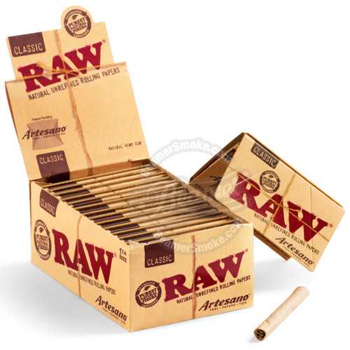 4 Packs with KC Pop Top RAW Artesano 1 1/4 Rolling Papers 