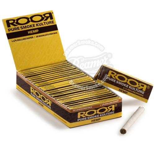 Roor Organic Hemp Ultra Thin King Size Pure Rolling Papers Tips 