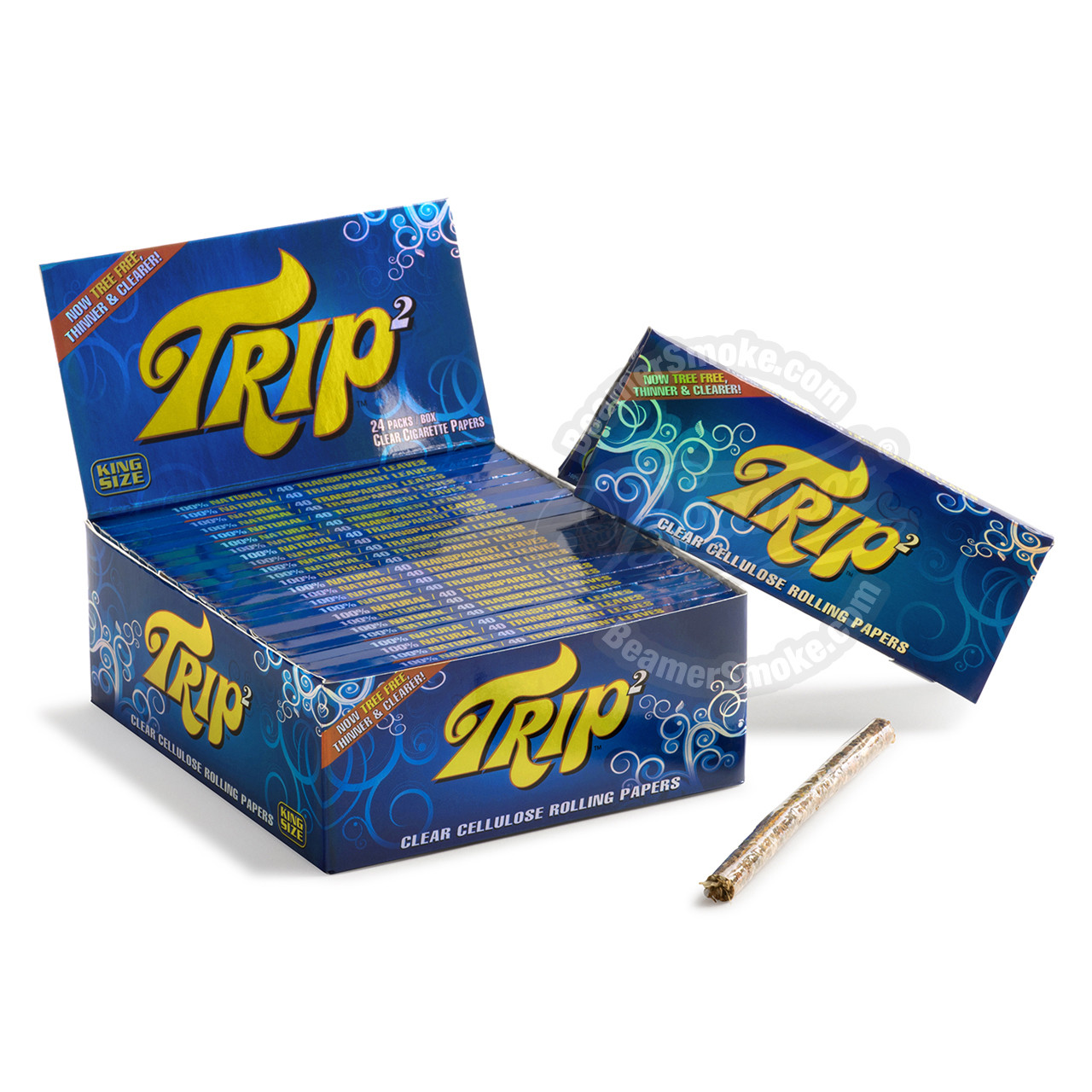 3 x  pack of Trip 2  Crystal Clear King Size Rolling Papers 